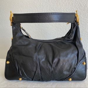 Gucci studded leather hobo bag